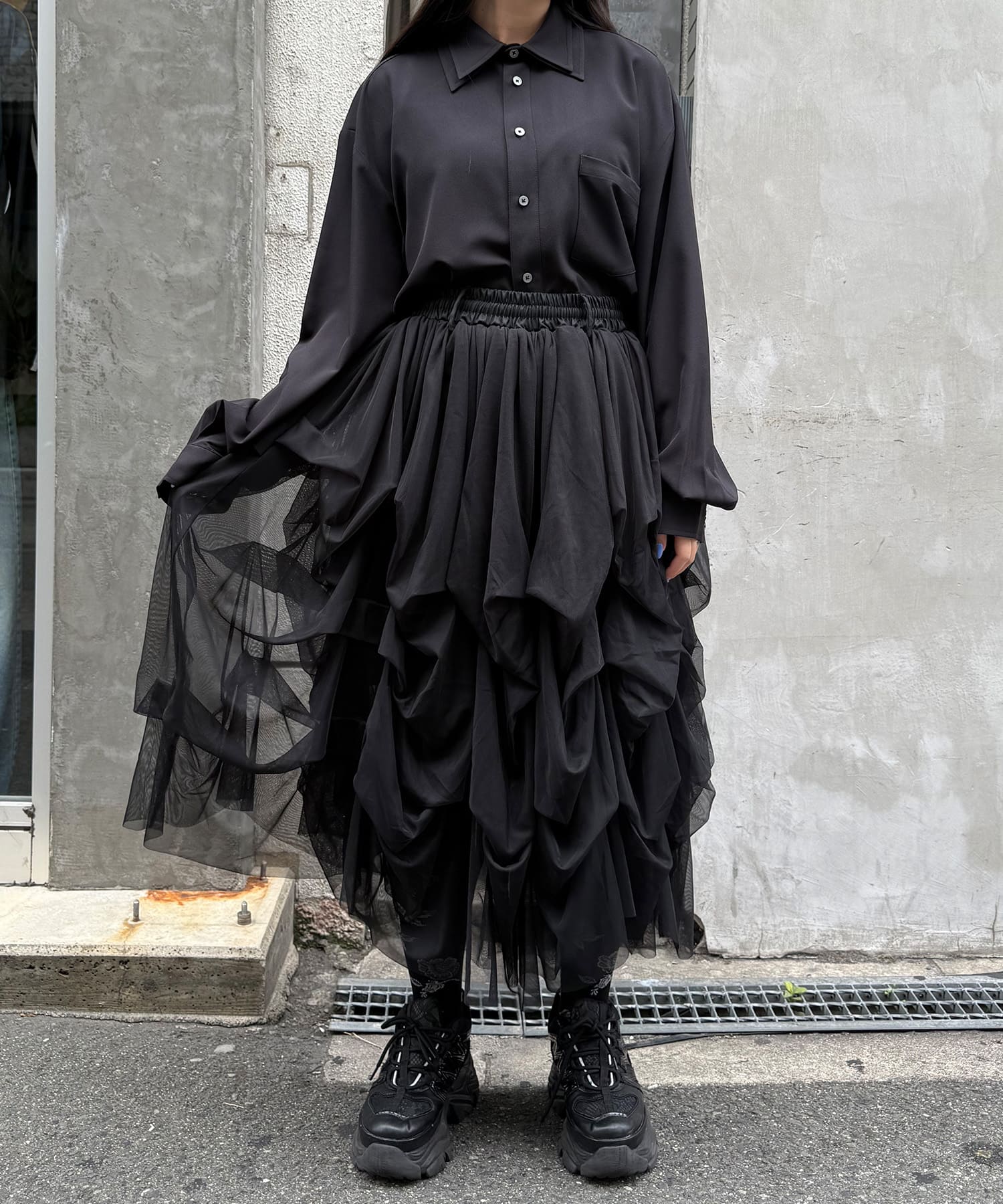 【PREORDER：9/26~】volume tuck tulle skirt