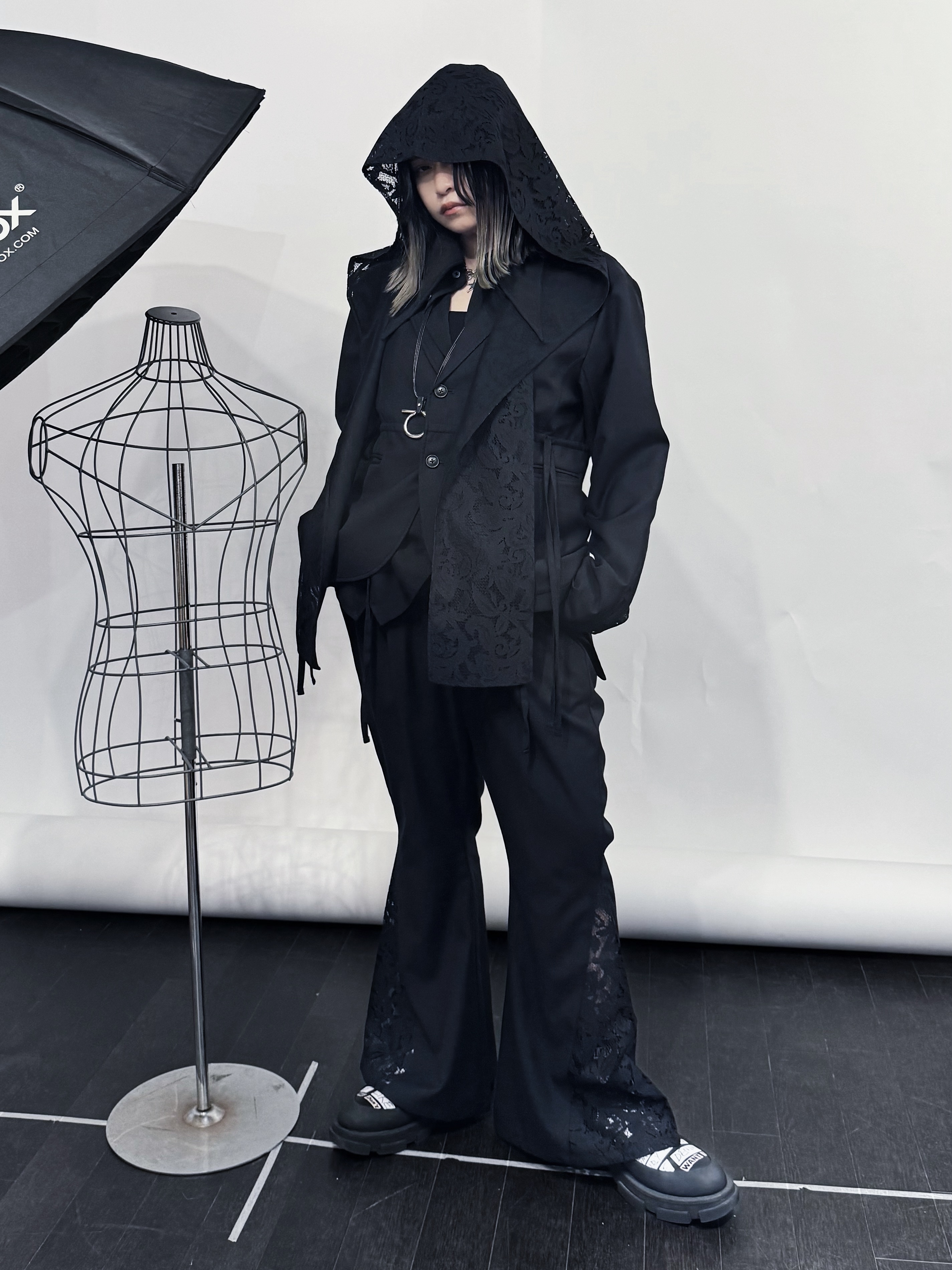 25SS race item ：balaclava ×jacket × flare pants